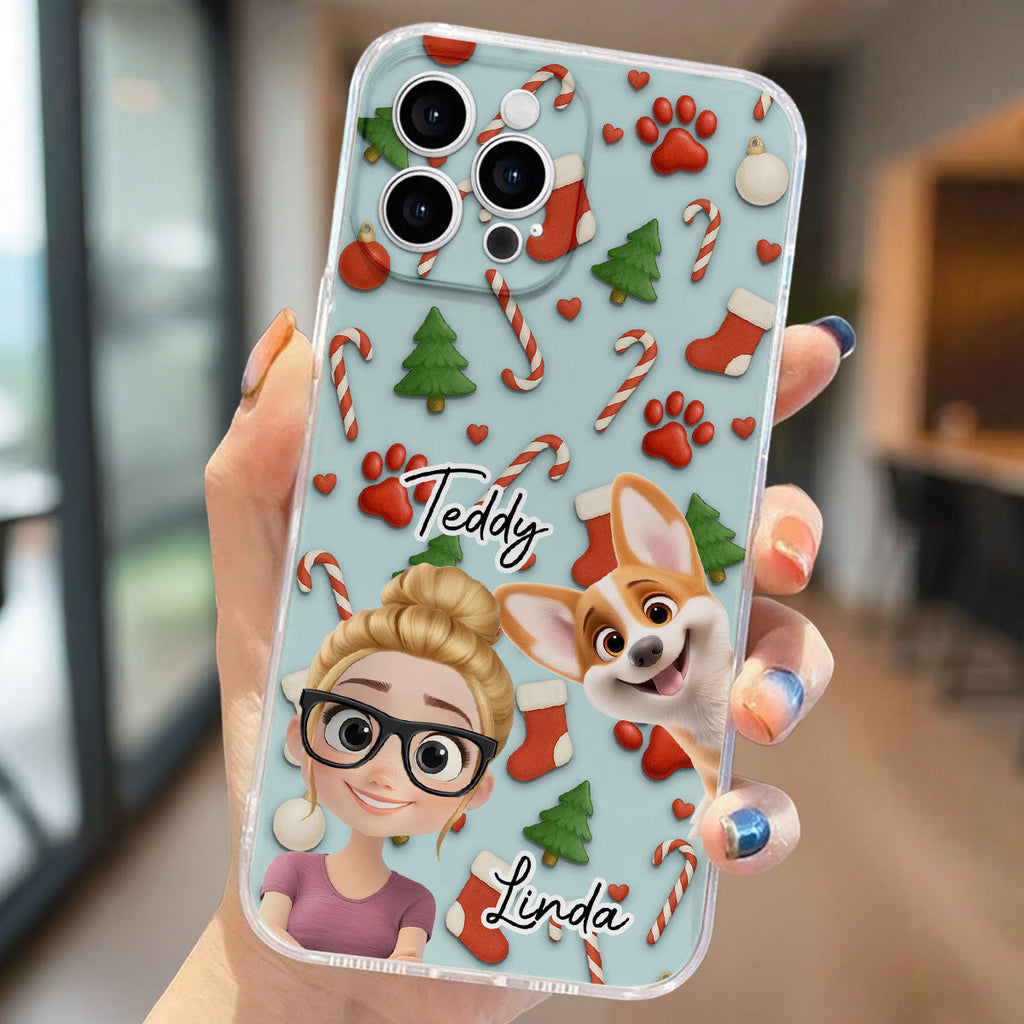 Dog And Human Cartoon Colorfull - Personalized Phone Case