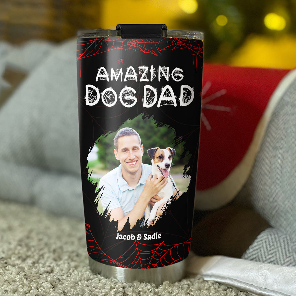 Custom Photo Father's day Birthday Gifts For Dog Dad, Dog Lovers • Amazing Dog Dad Photo - Personalized Tumbler