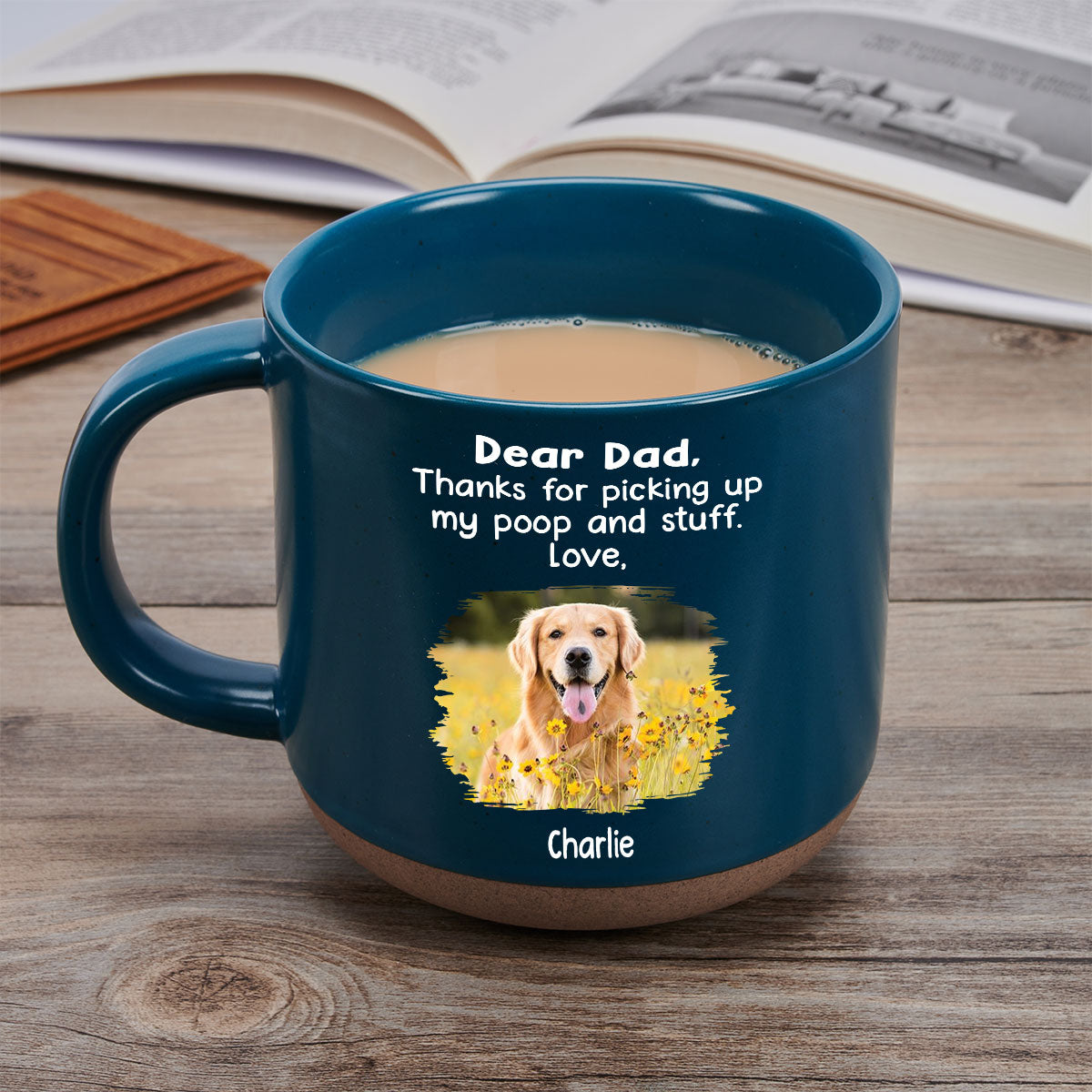 Custom Photo Christmas Birthday Gifts For Dog Lovers • Picking Up My Poop Photo - Personalized Pottery Mug