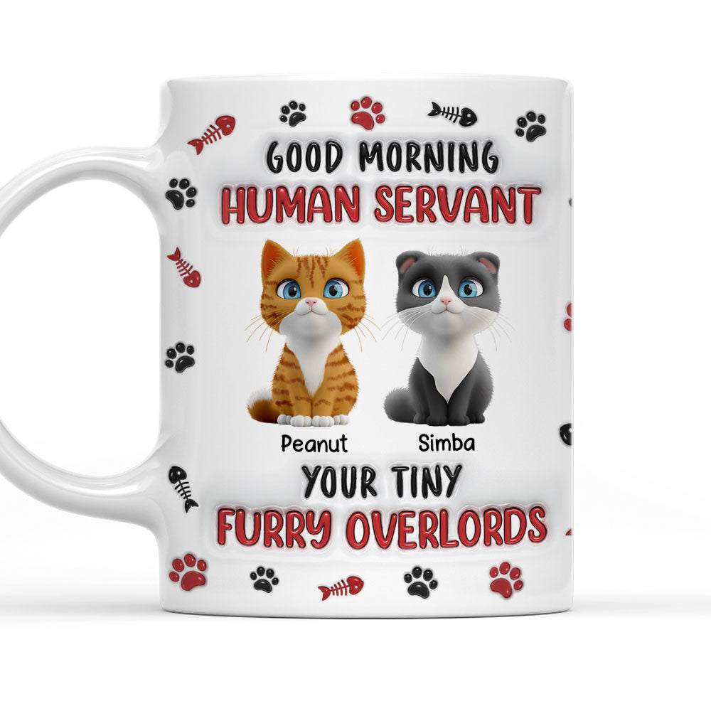 Custom Mother's day Birthday Gifts For Cat Mom, Cat Lovers • Furry Overlords - Personalized 3D Inflated Effect Mug