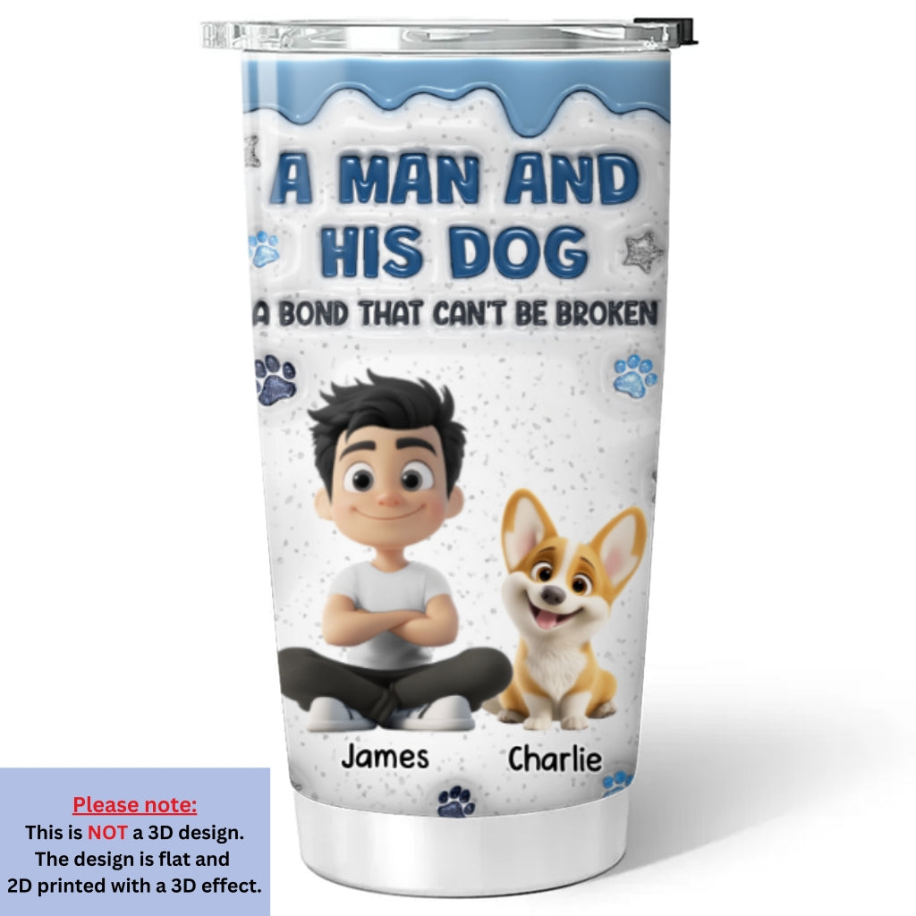 Custom Christmas Birthday Gifts For Dog Lovers • Dog Dad Mom Mum And Their Baby Blue - Personalized 3D Inflated Effect Tumbler