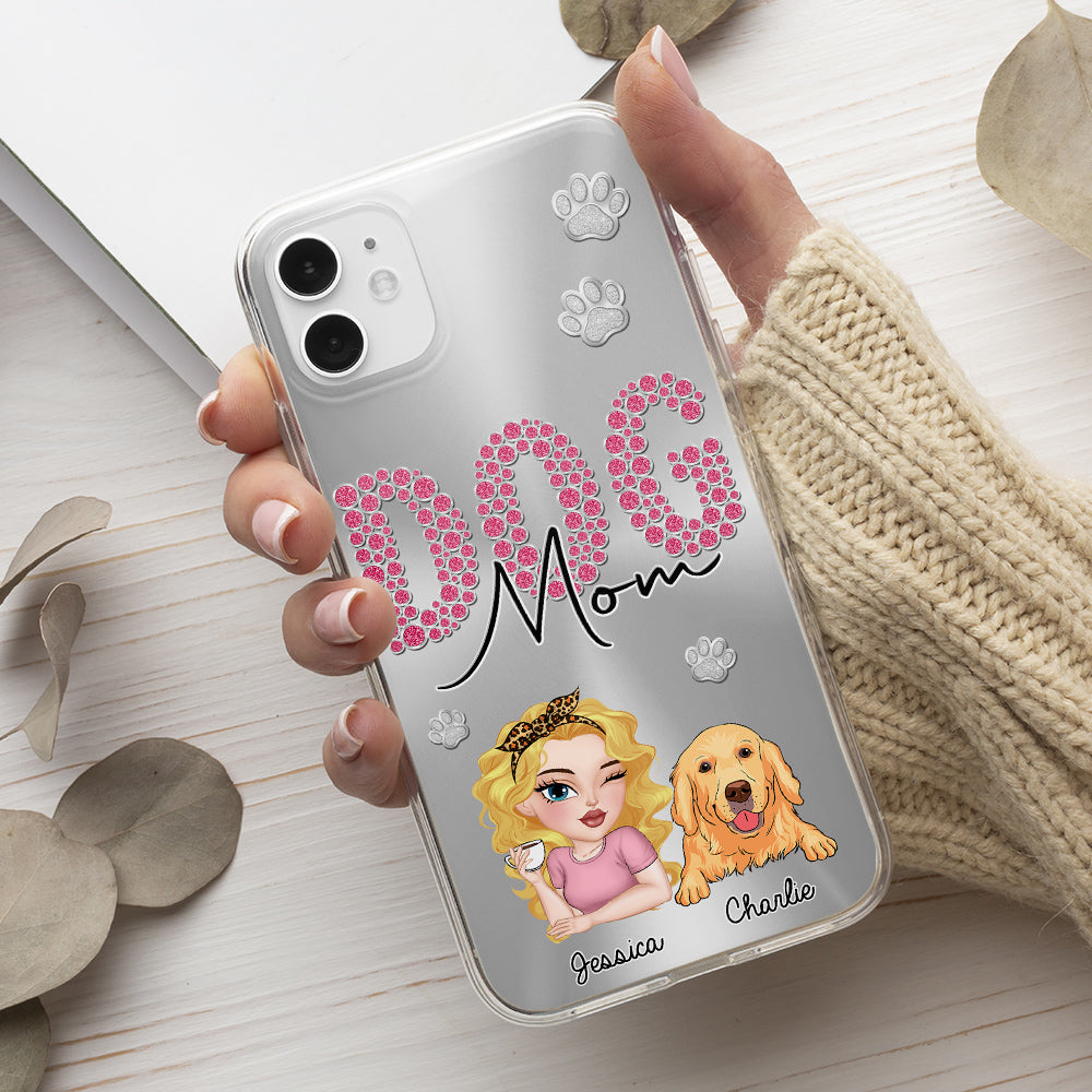 Glitter Dog Mom Life - Personalized Phone Case