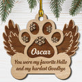 Custom Christmas Memorial Sympathy Gifts For Dogs, Cats • My Hardest Goodbye - Personalized 2-layered Wood Ornament