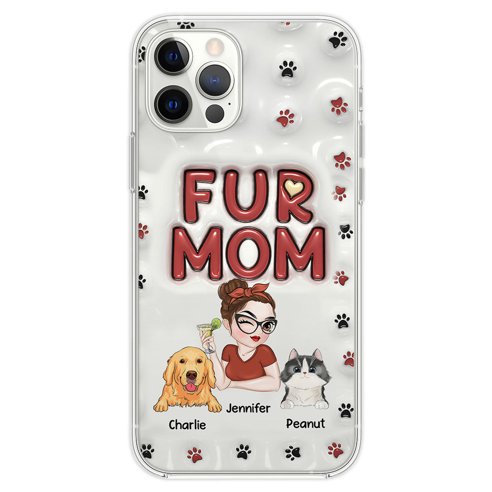 Lovely Fur Mom - Personalized 3D Inflated Effect Phone Case