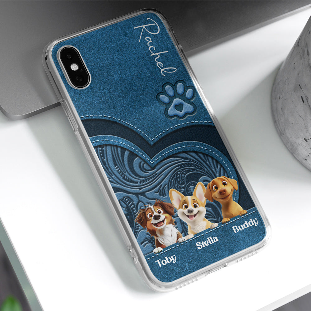 Dog Cartoon Leather - Personalized Phone Case