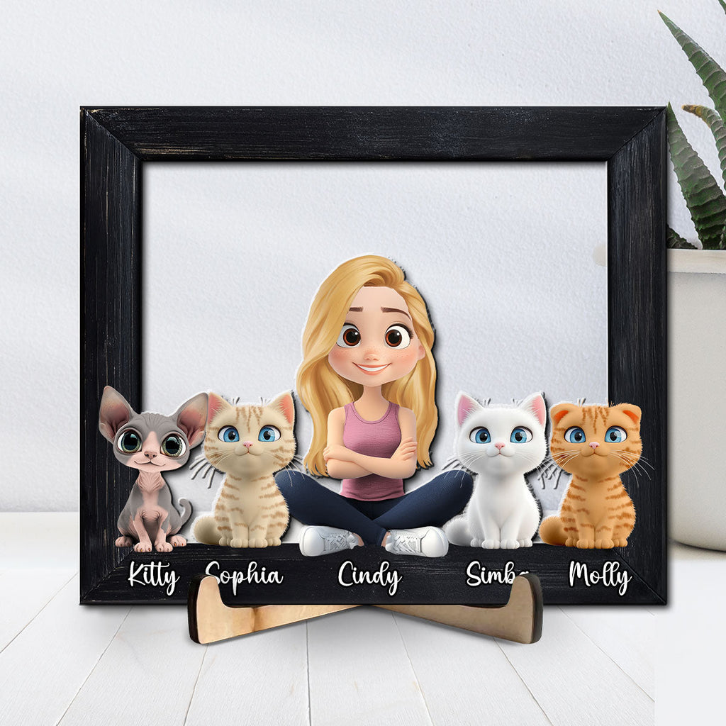 Cute Cat Mum - Personalized Wooden Plaque