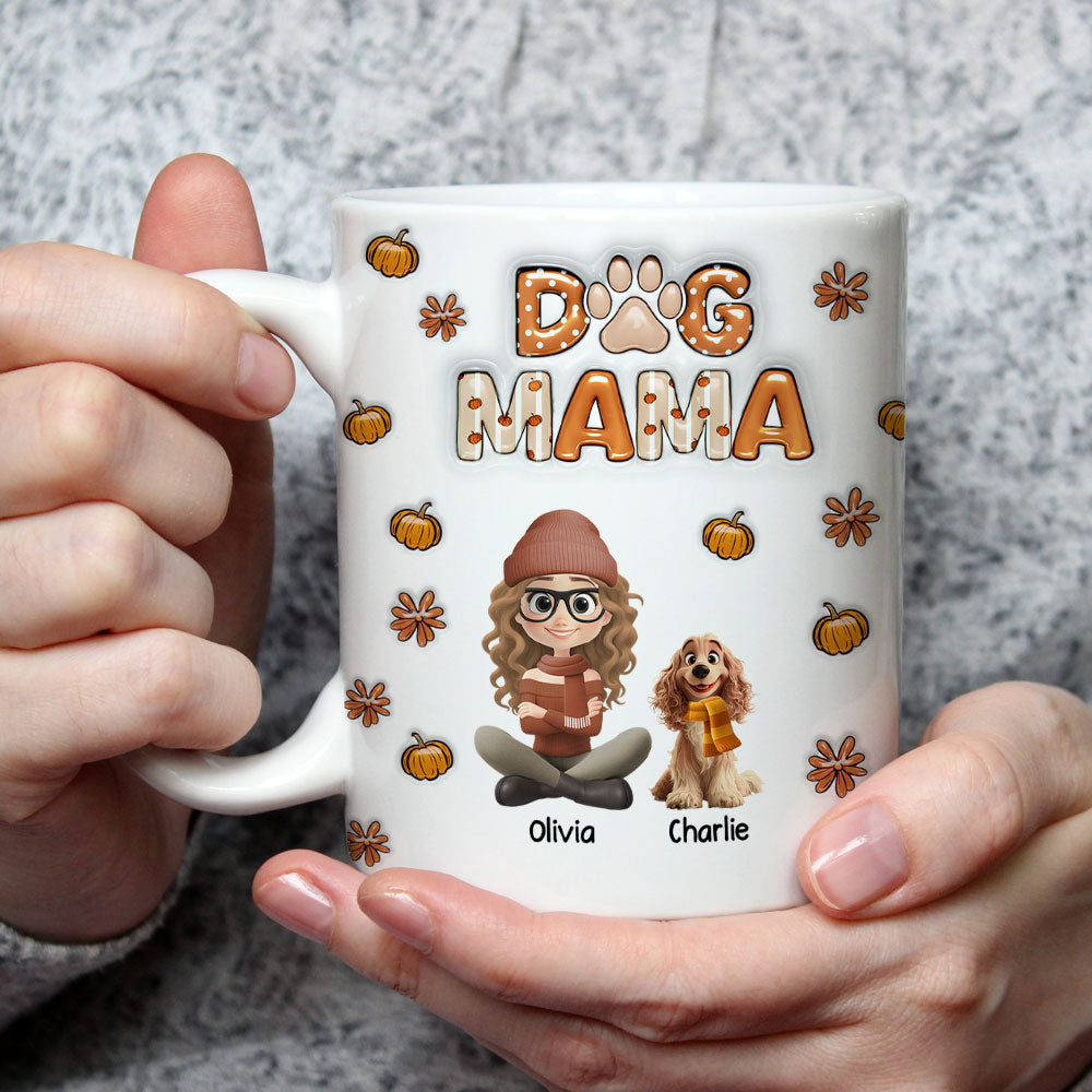 Custom Christmas Birthday Gifts For Dog Mom, Dog Lovers • Spicy Cinnamon - Personalized 3D Inflated Effect Mug