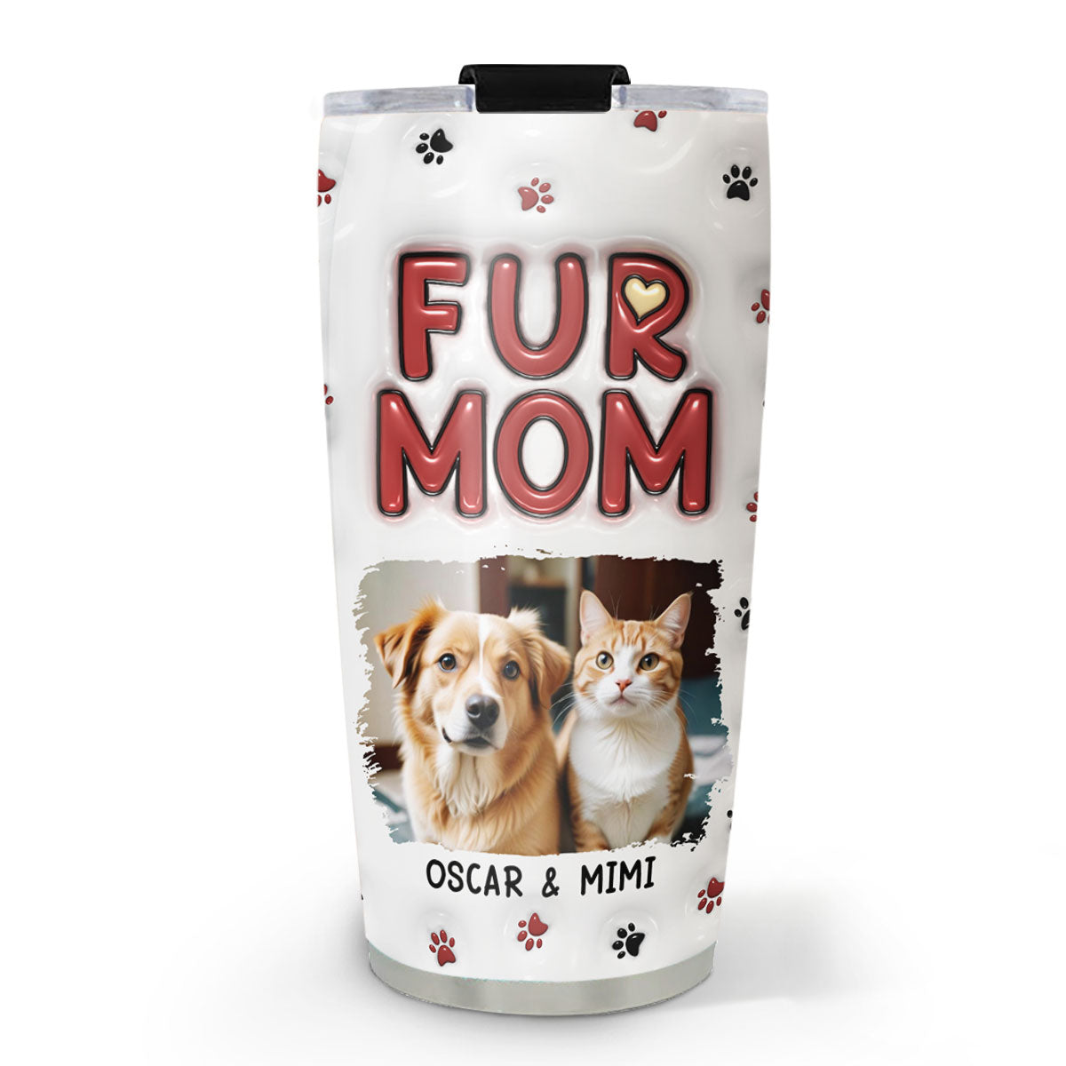 Lovely Fur Mom Photo - Personalized 3D Inflated Effect Tumbler