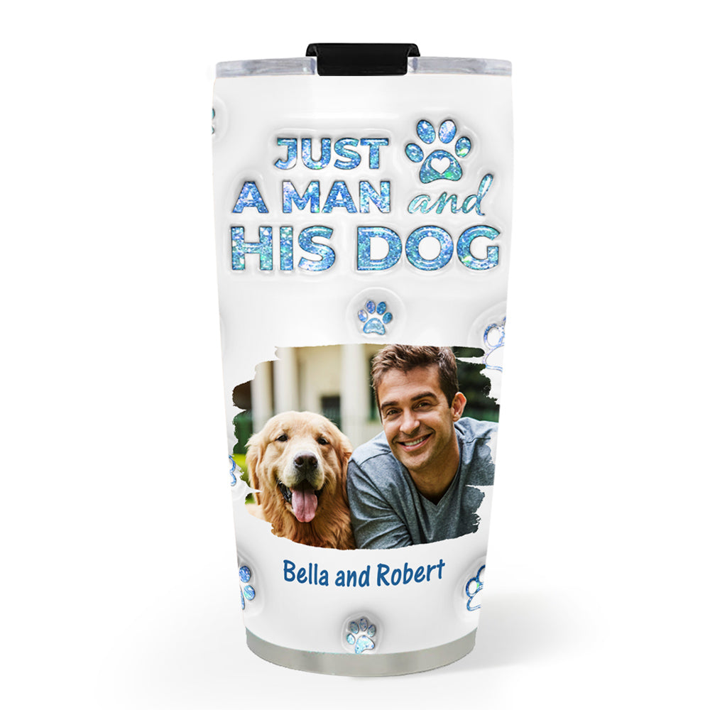 Custom Photo Christmas Birthday Gifts For Dog Dad, Dog Lovers • You Are The Miracle Dad Ver Photo - Personalized 3D Inflated Effect Tumbler