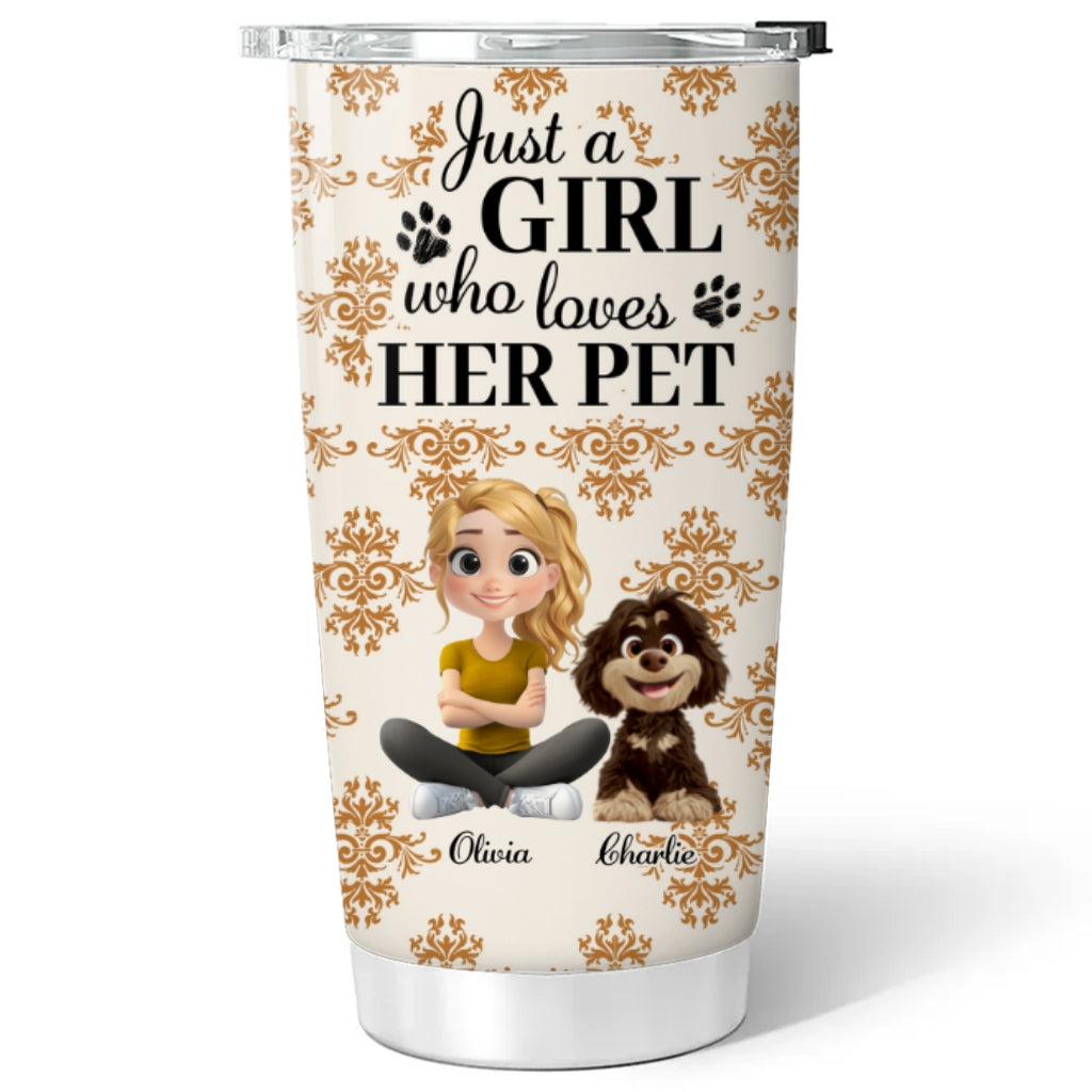 Custom Mother's day Birthday Gifts For Pet Mom, Pet Lovers • Season Pet And Girl - Personalized Tumbler