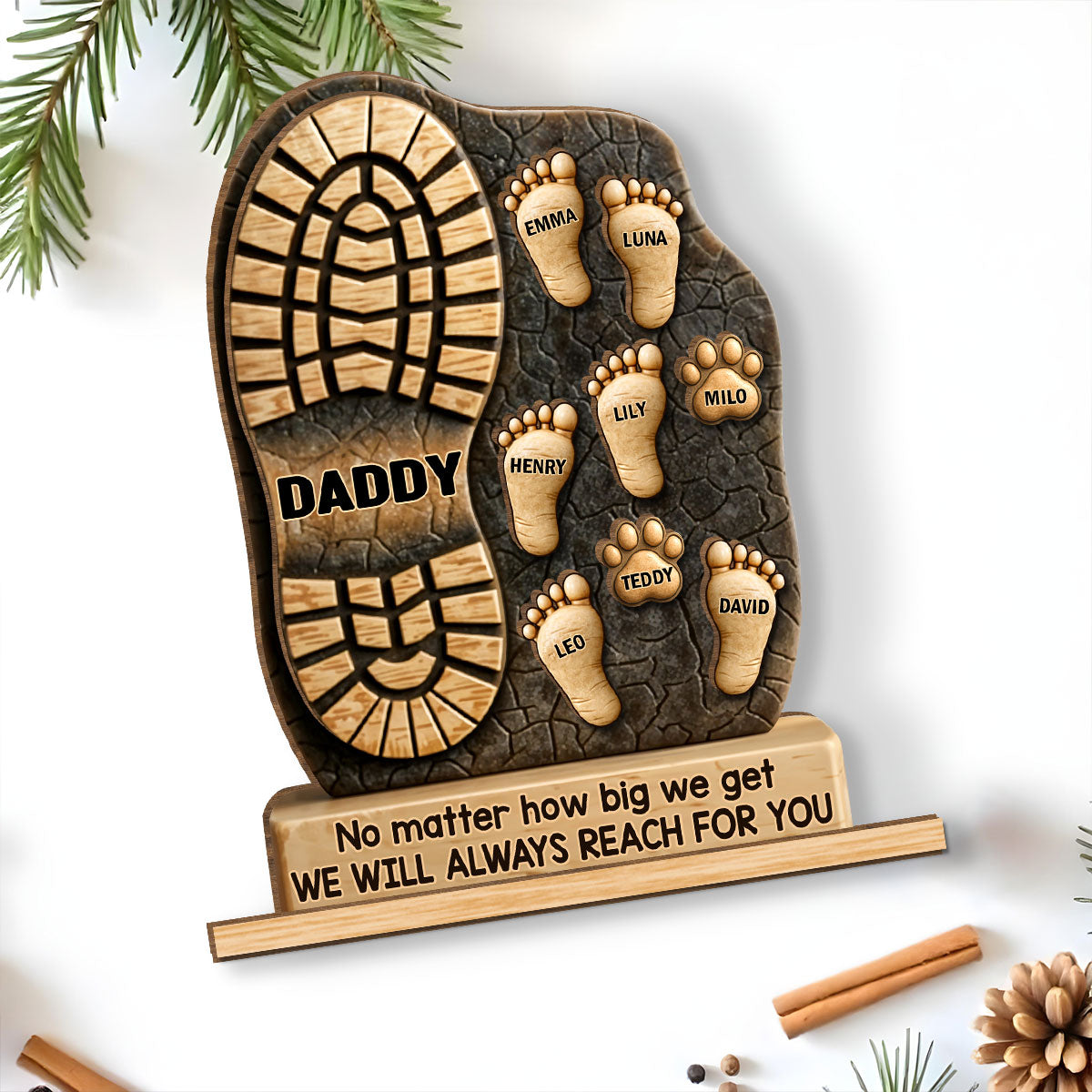 Your Footsteps Led Our Way - Personalized 2-Layer Wood Plaque With Flat Base