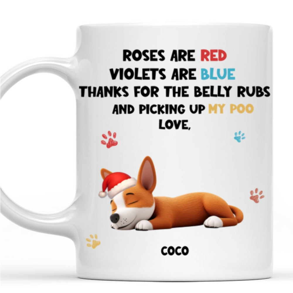 Custom Christmas Birthday Gifts For Dog Lovers • Funny Cartoon Red And Blue Dog Sleeping - Personalized Coffee Mug