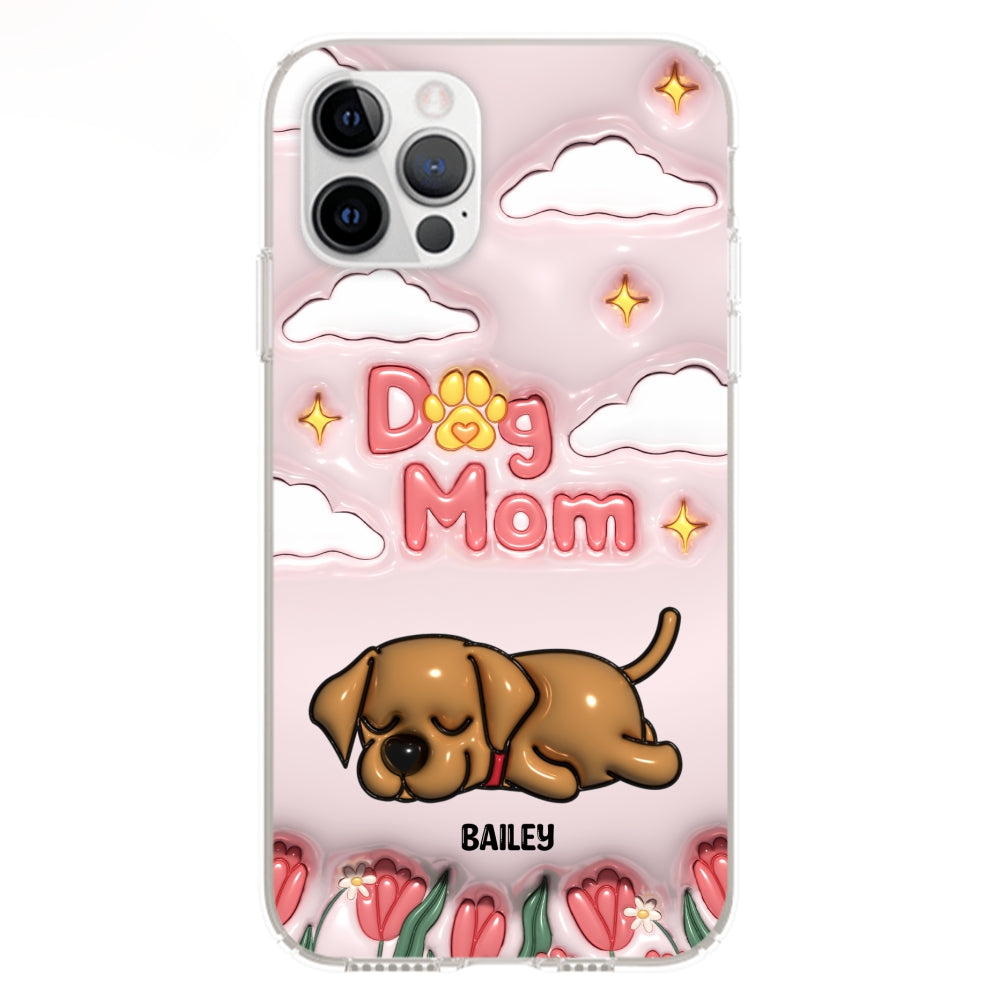 I Love My Dog Mom - Personalized 3D Inflated Effect Phone Case