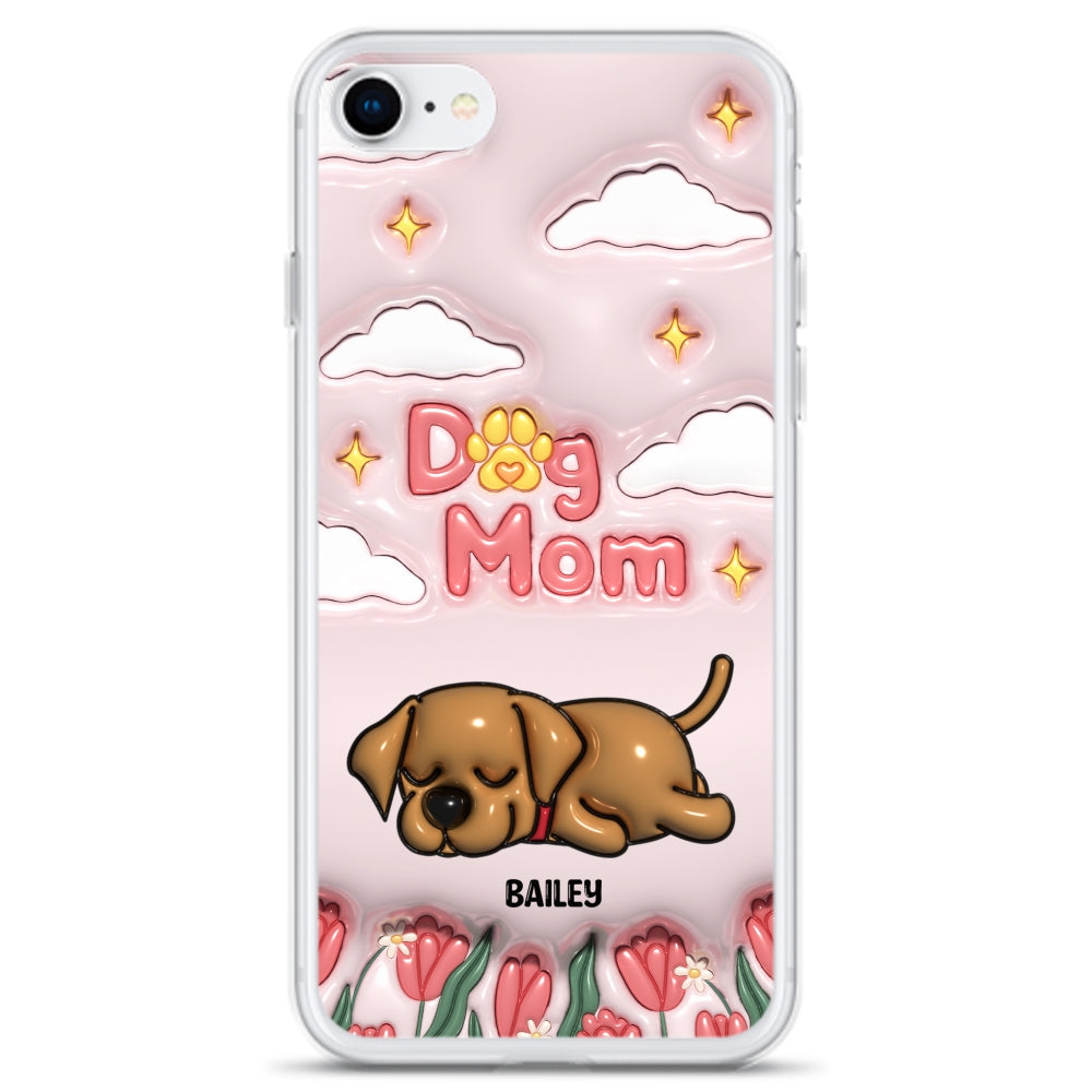 I Love My Dog Mom - Personalized 3D Inflated Effect Phone Case