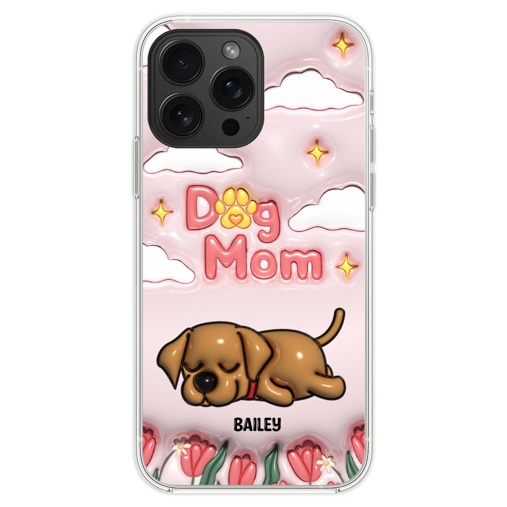 I Love My Dog Mom - Personalized 3D Inflated Effect Phone Case