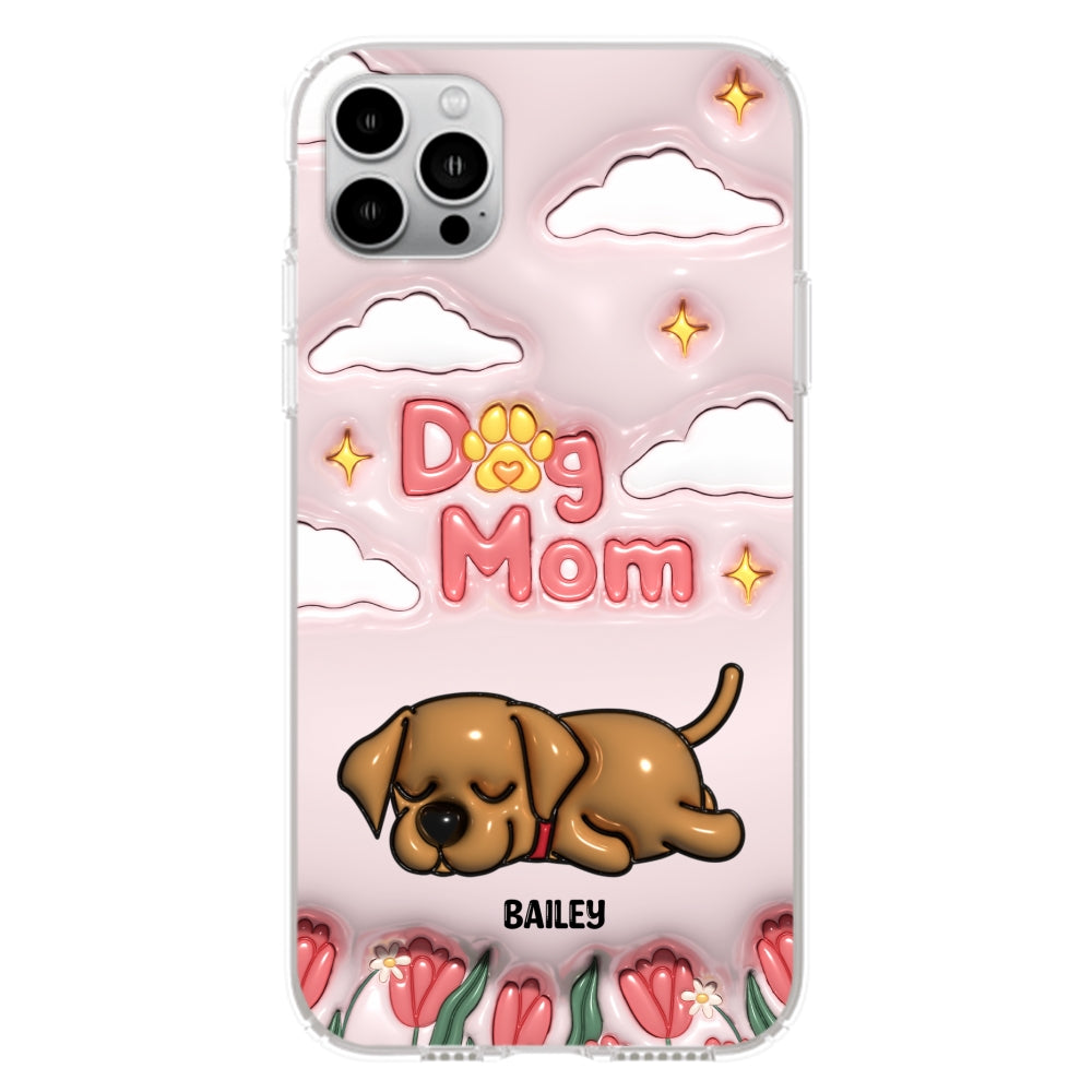 I Love My Dog Mom - Personalized 3D Inflated Effect Phone Case