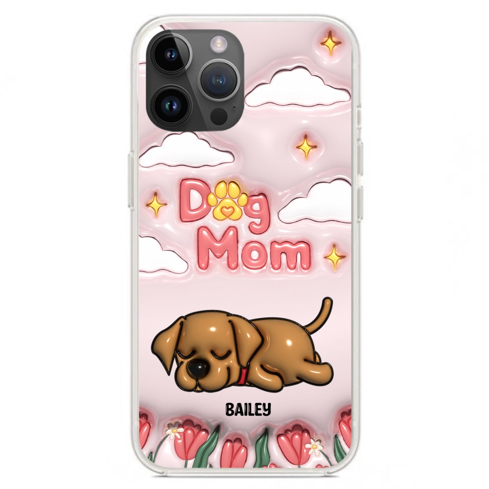 I Love My Dog Mom - Personalized 3D Inflated Effect Phone Case