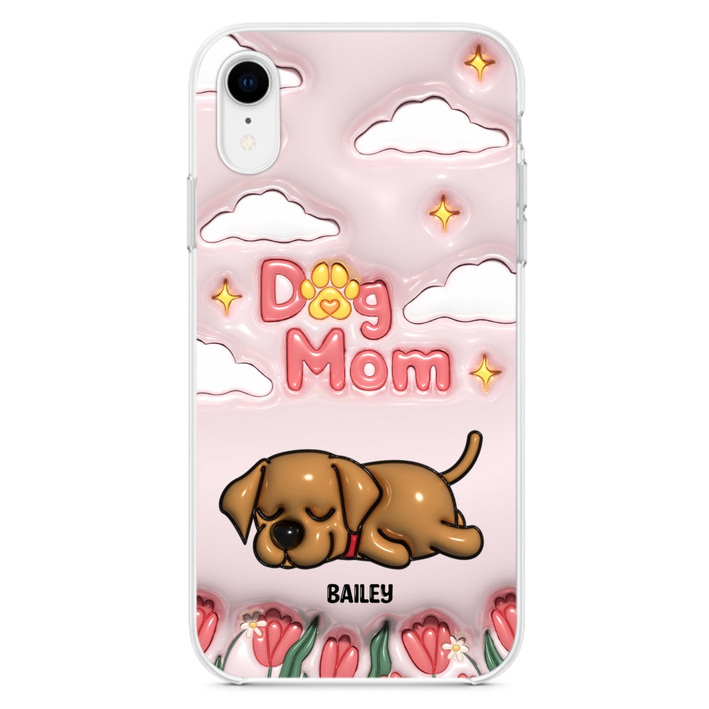 I Love My Dog Mom - Personalized 3D Inflated Effect Phone Case