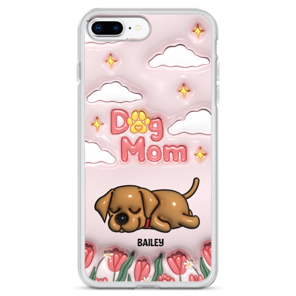 I Love My Dog Mom - Personalized 3D Inflated Effect Phone Case