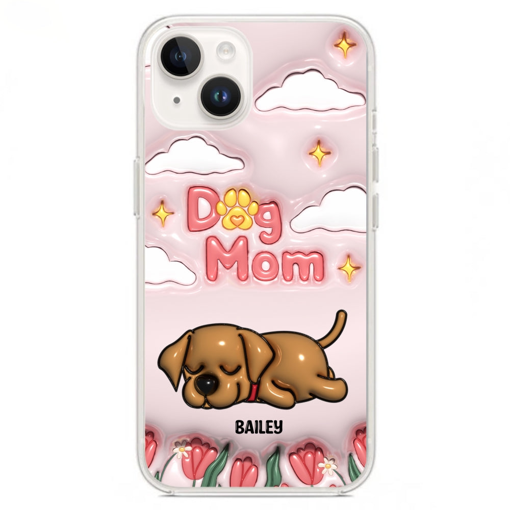 I Love My Dog Mom - Personalized 3D Inflated Effect Phone Case