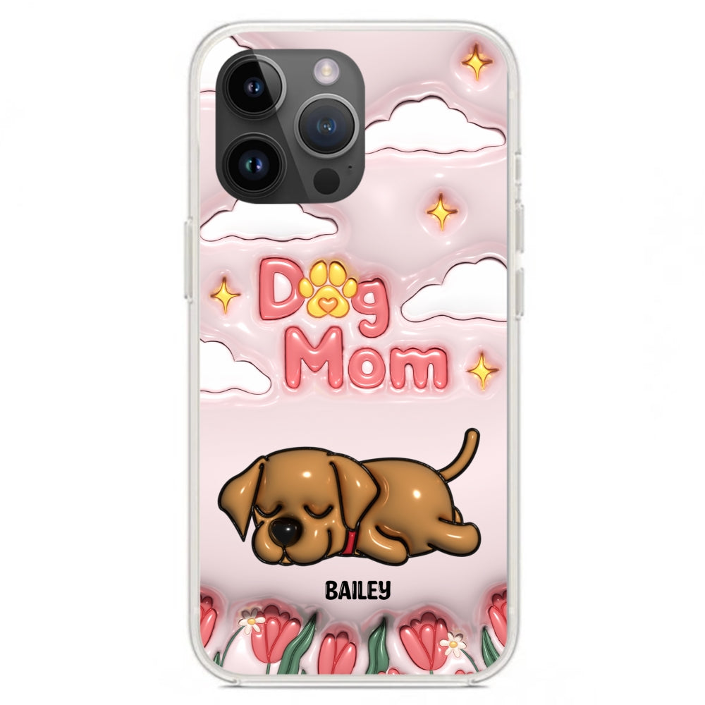 I Love My Dog Mom - Personalized 3D Inflated Effect Phone Case