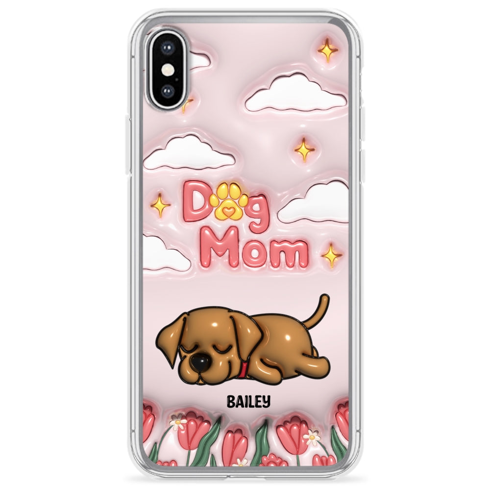 I Love My Dog Mom - Personalized 3D Inflated Effect Phone Case