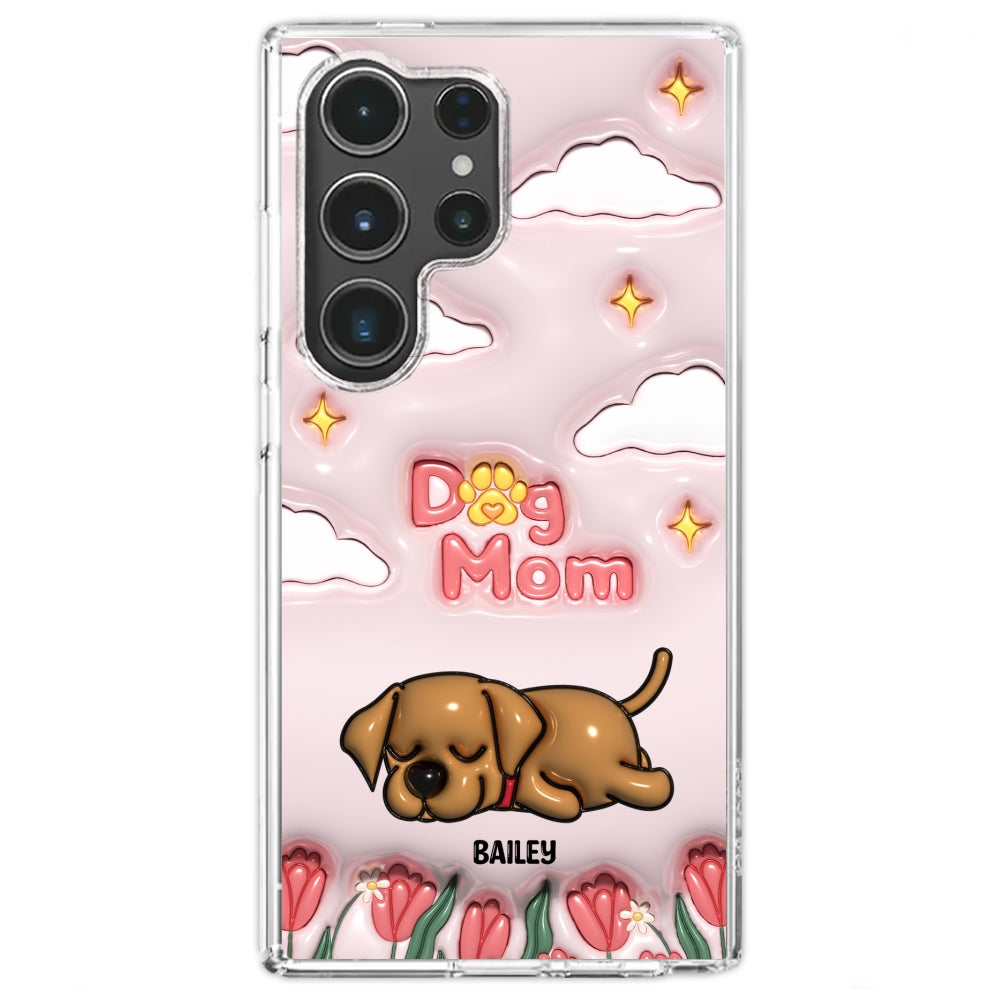 I Love My Dog Mom - Personalized 3D Inflated Effect Phone Case