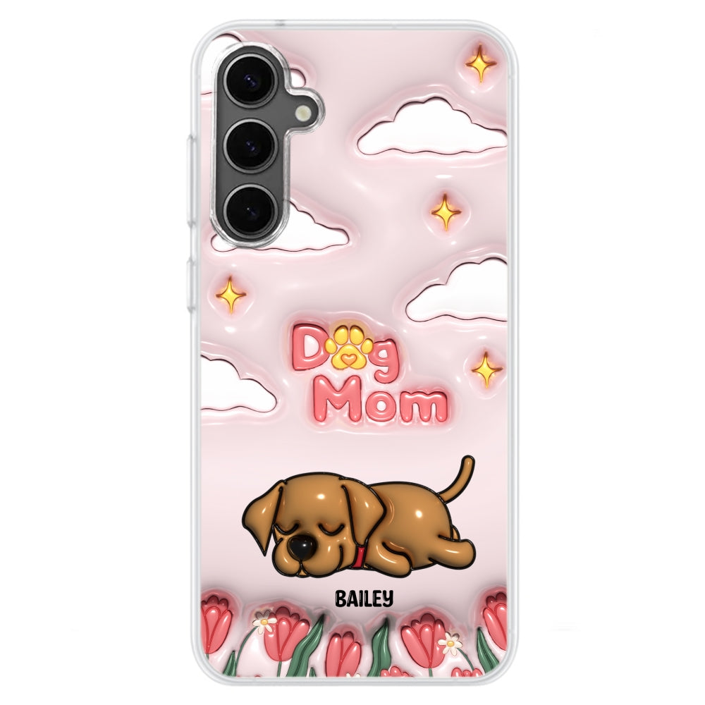 I Love My Dog Mom - Personalized 3D Inflated Effect Phone Case