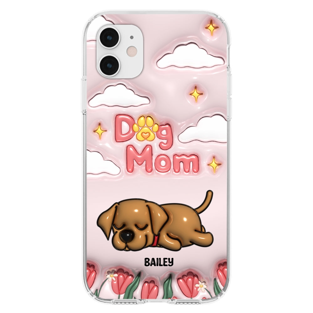 I Love My Dog Mom - Personalized 3D Inflated Effect Phone Case