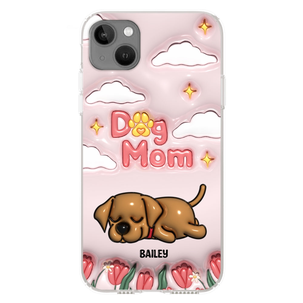 I Love My Dog Mom - Personalized 3D Inflated Effect Phone Case