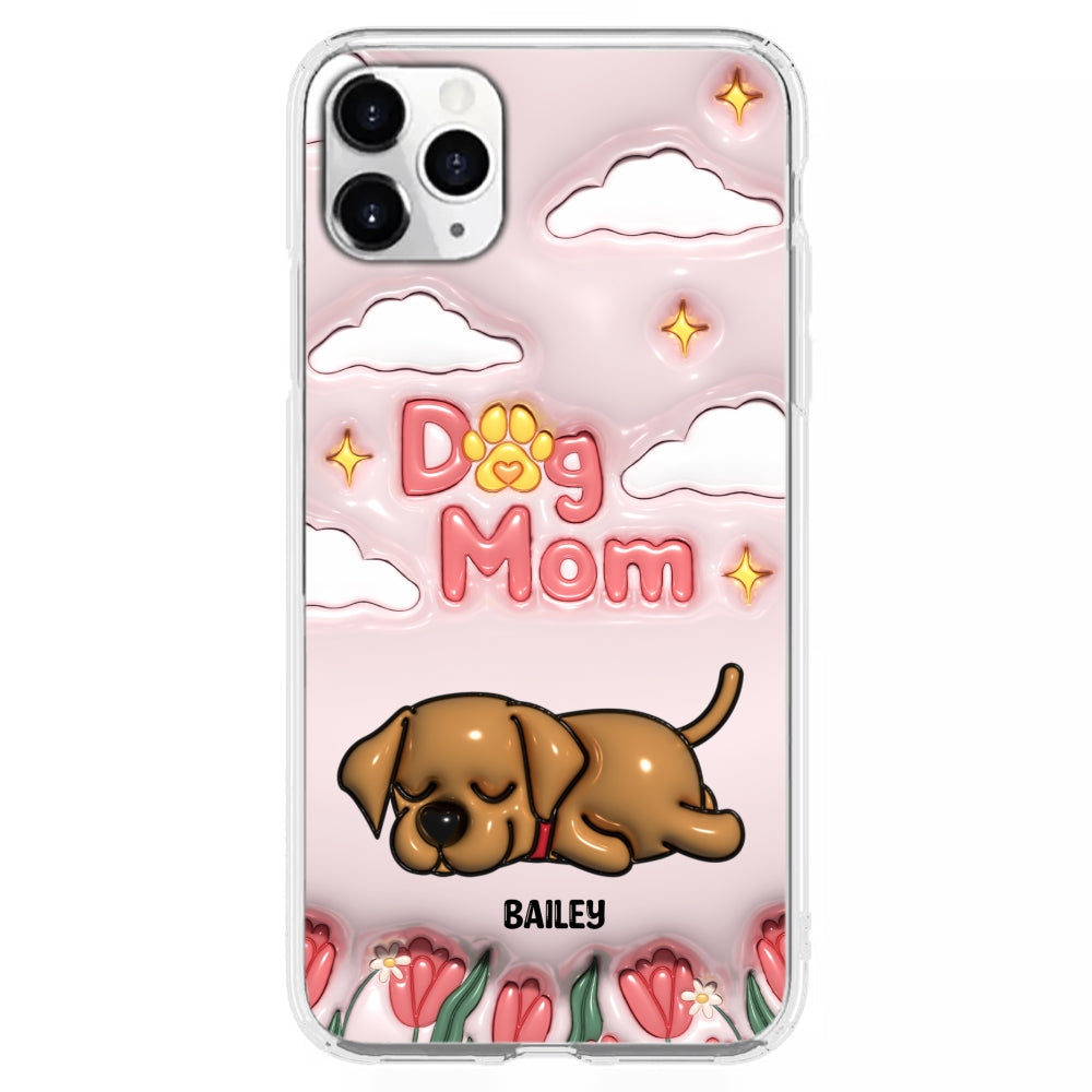 I Love My Dog Mom - Personalized 3D Inflated Effect Phone Case