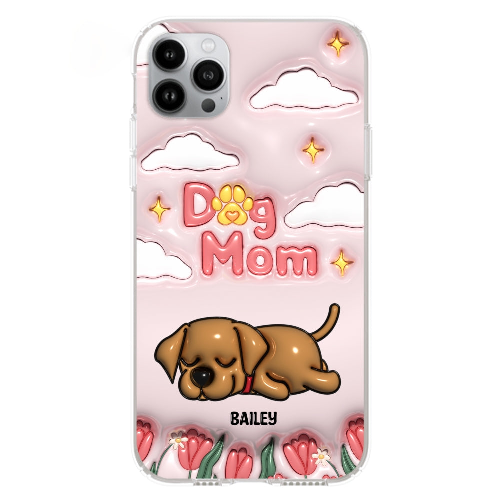 I Love My Dog Mom - Personalized 3D Inflated Effect Phone Case