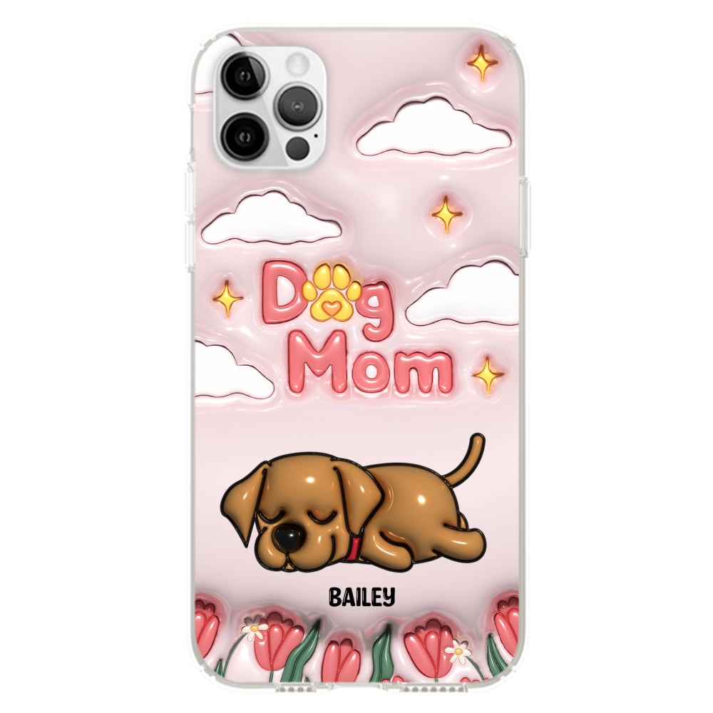 I Love My Dog Mom - Personalized 3D Inflated Effect Phone Case