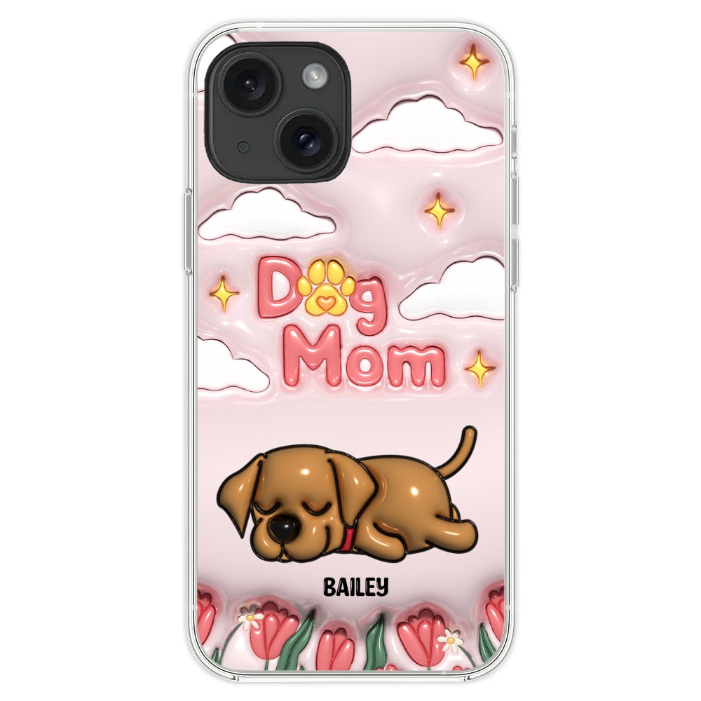 I Love My Dog Mom - Personalized 3D Inflated Effect Phone Case