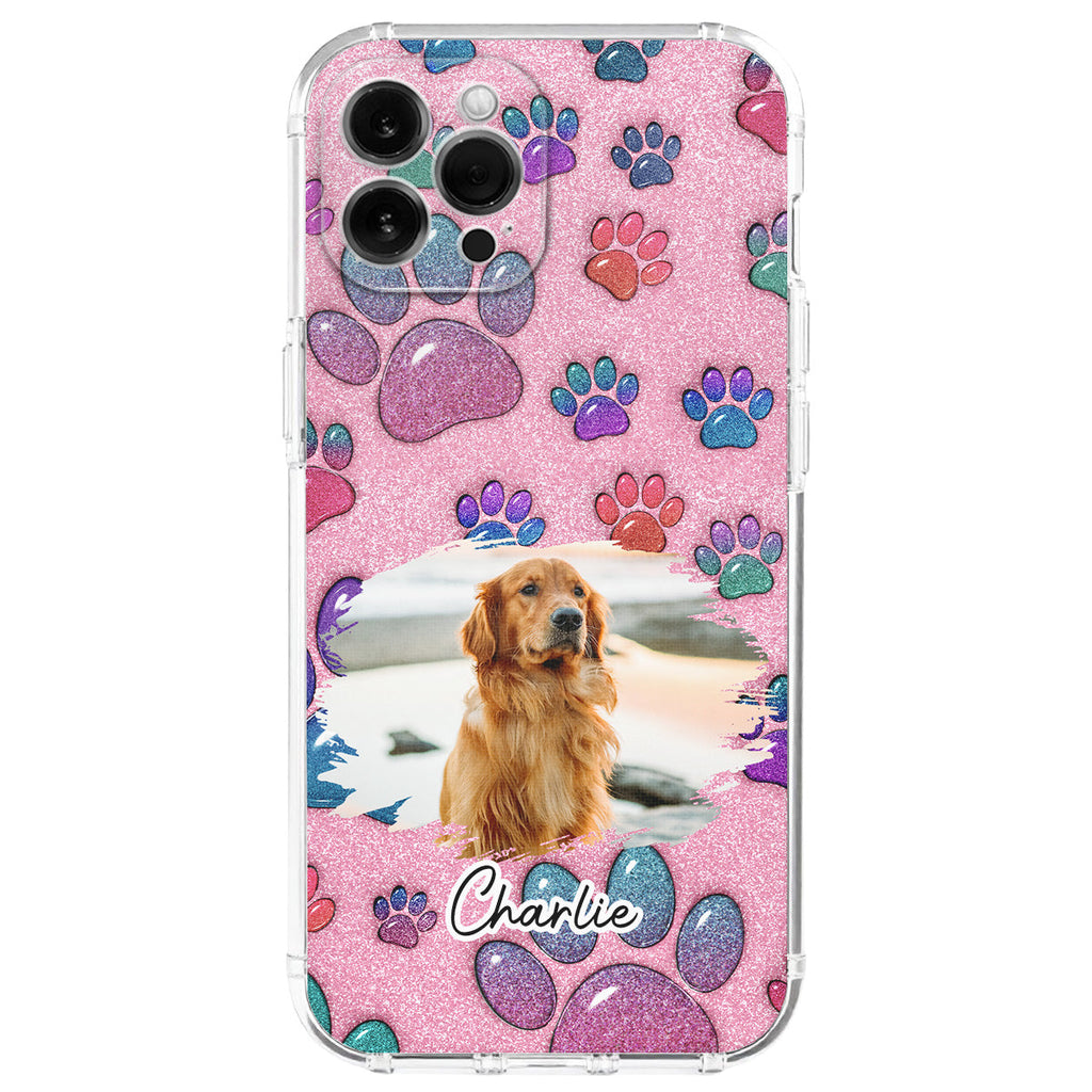 Glittery Paw Mom Ver Photo - Personalized Phone Case