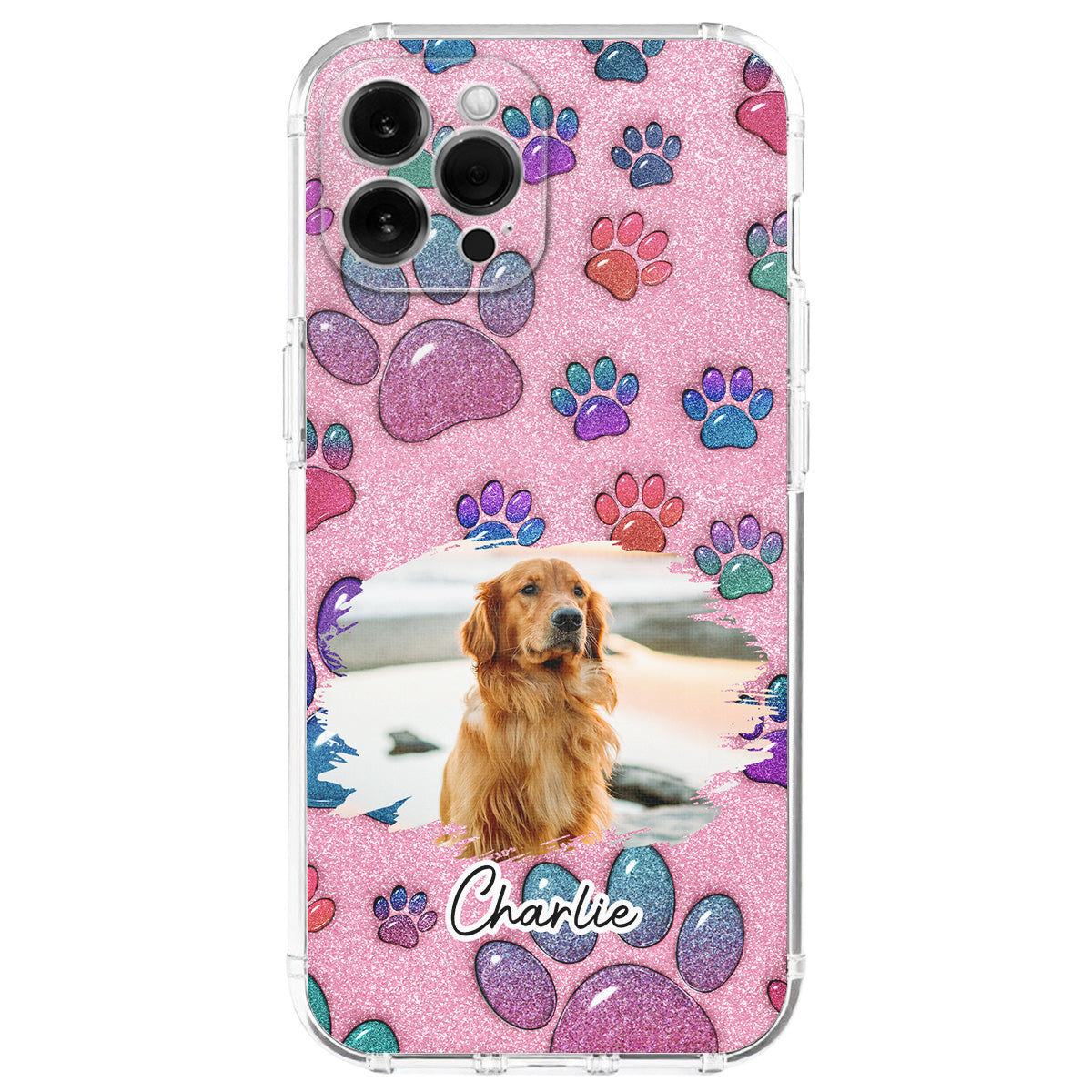 Glittery Paw Mom Ver Photo - Personalized Phone Case