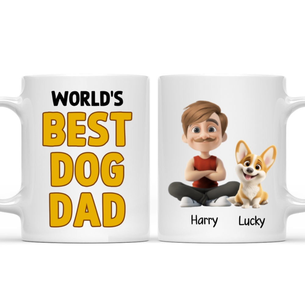 Custom Christmas Birthday Gifts For Dog Lovers • Best Dad In The World - Personalized Coffee Mug