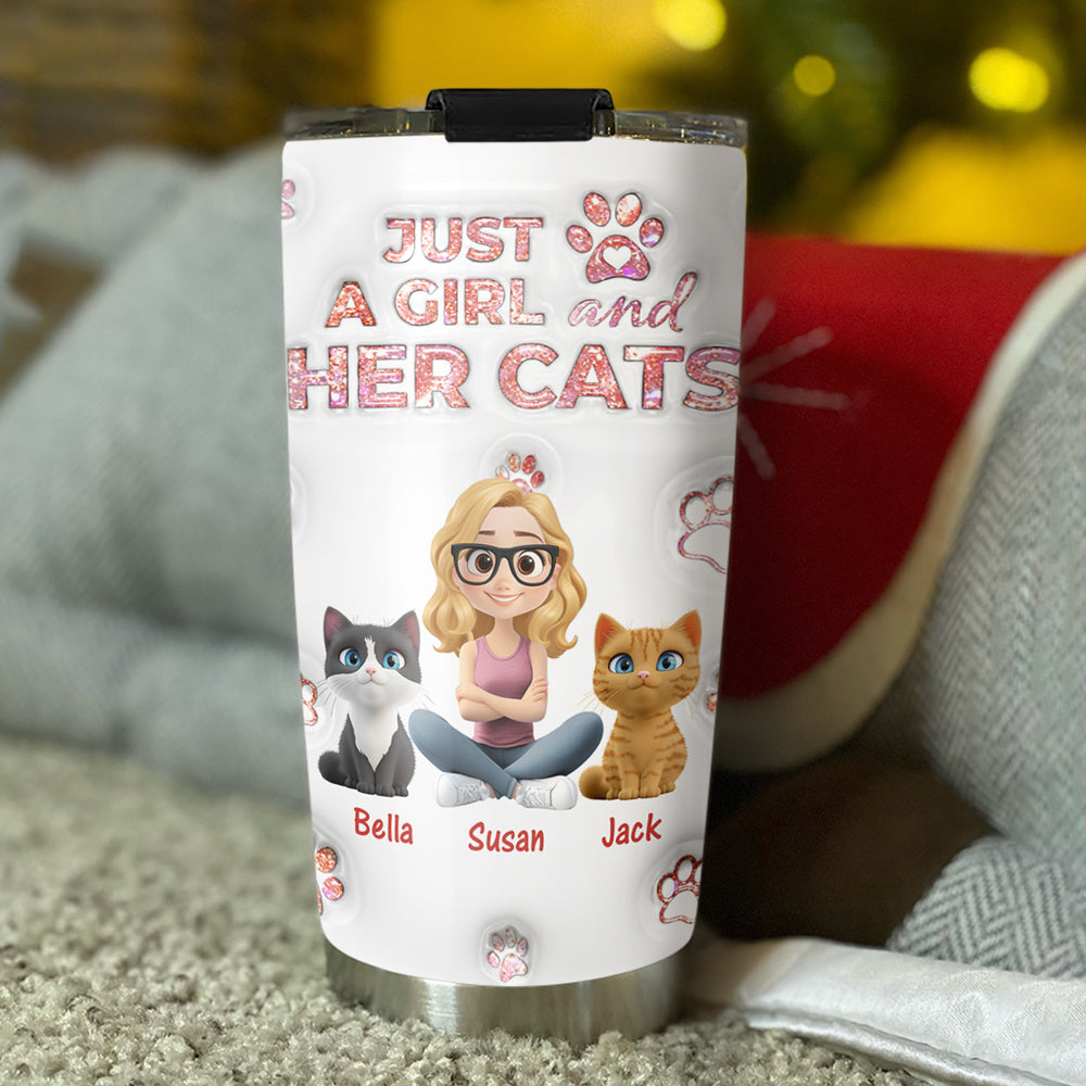 Custom Christmas Birthday Gifts For Cat Mom, Cat Lovers • Cats Are The Miracle - Personalized 3D Inflated Effect Tumbler