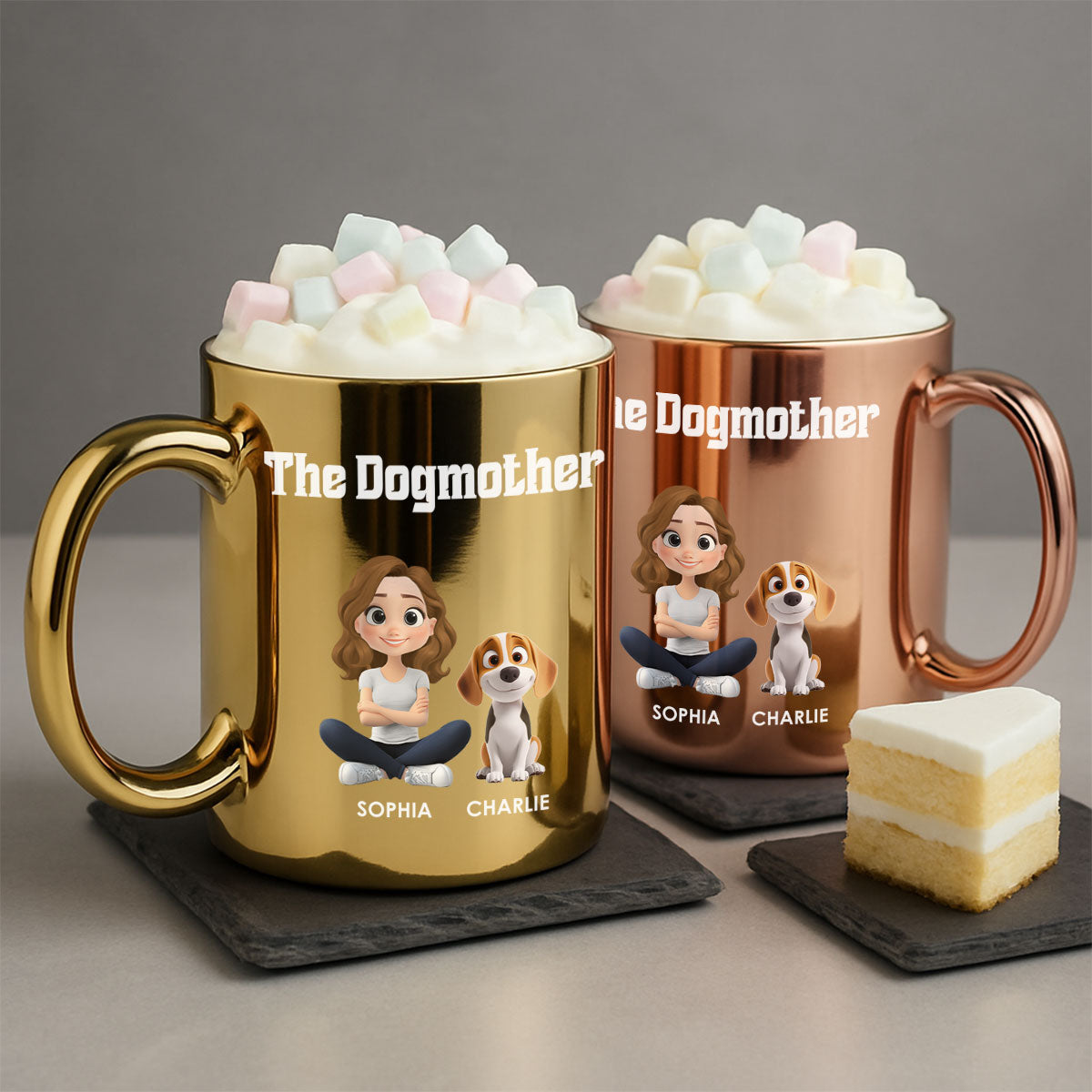 Custom Christmas Birthday Gifts For Dog Mom, Dog Lovers • Dog Mom Luxury - Personalized Metallic Mug