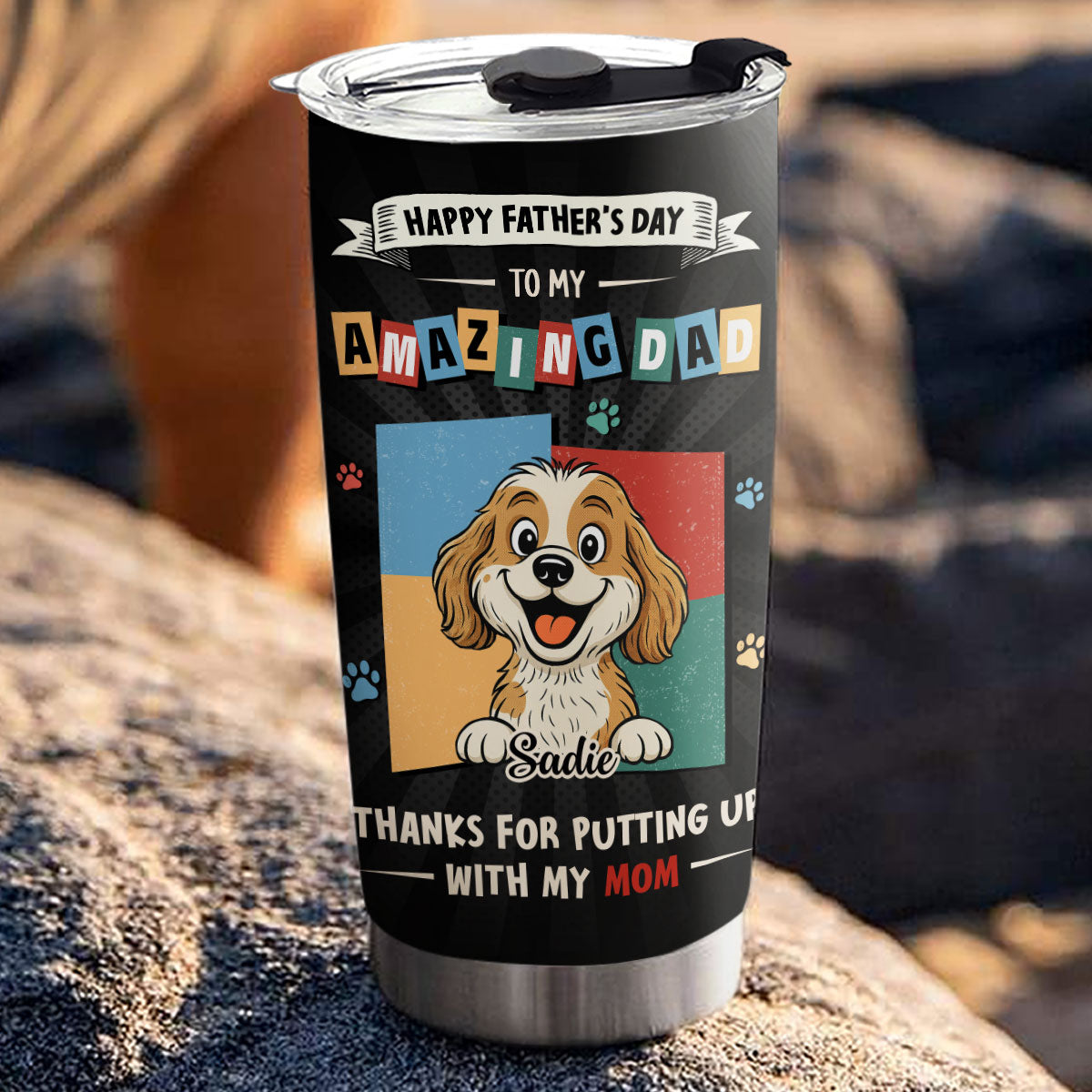 Custom Father's day Birthday Gifts For Dog Dad, Dog Lovers • Dog Approved Dad - Personalized Tumbler