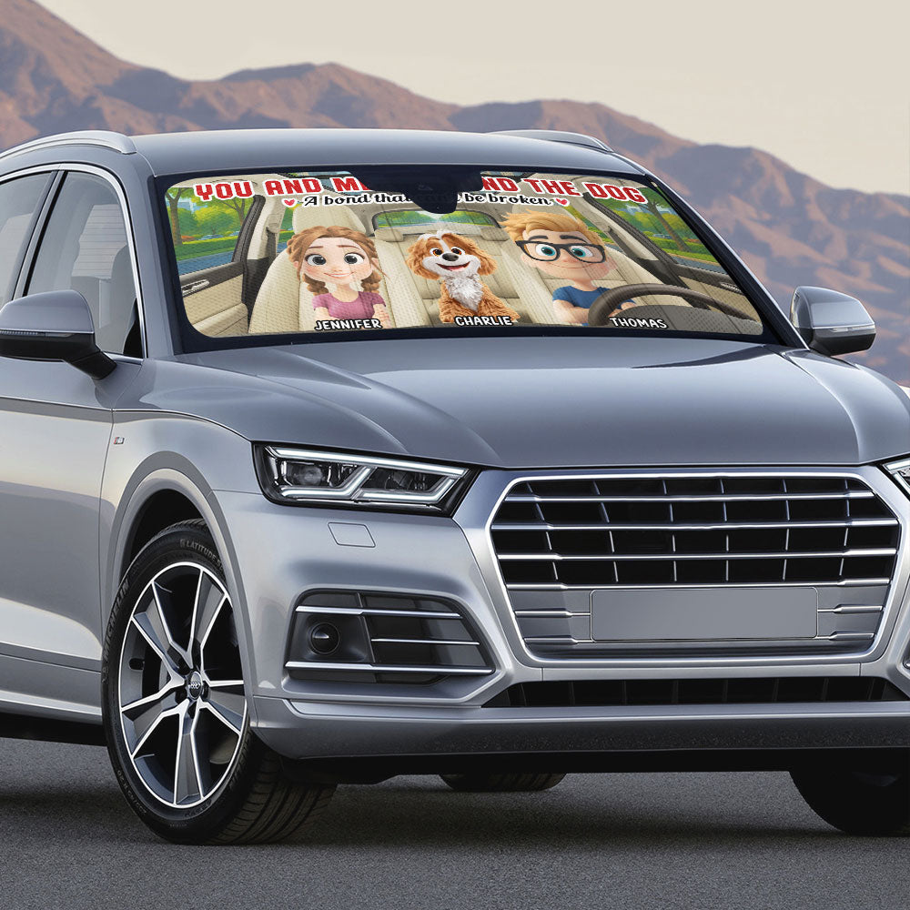 Custom Christmas Birthday Gifts Car Accessories for Dog Parents • You Me And The Dog - Personalized Car Sunshade