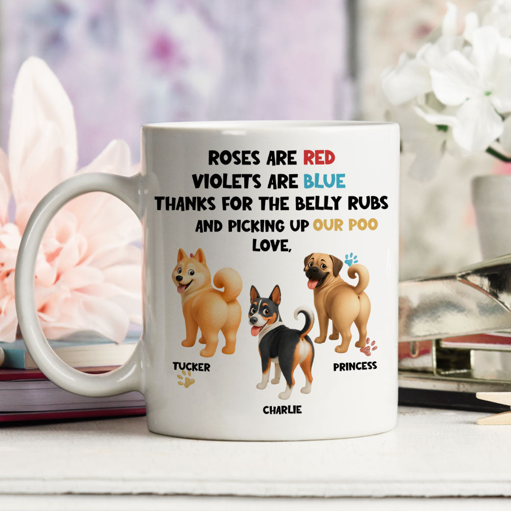 Custom Christmas Birthday Gifts For Dog Lovers • Funny Cartoon Red And Blue Dog - Personalized Coffee Mug