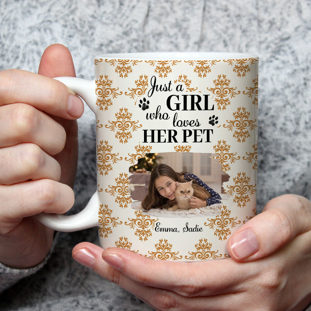 Custom Photo Christmas Birthday Gifts For Pet Mom, Pet Lovers • Pumskin Pet Autumn Photo - Personalized Coffee Mug