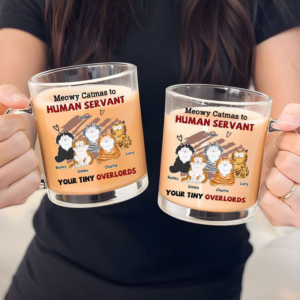 Custom Mother's day Birthday Gifts For Cat Mom, Cat Lovers • Your Tiny Overlords - Personalized Glass Mug