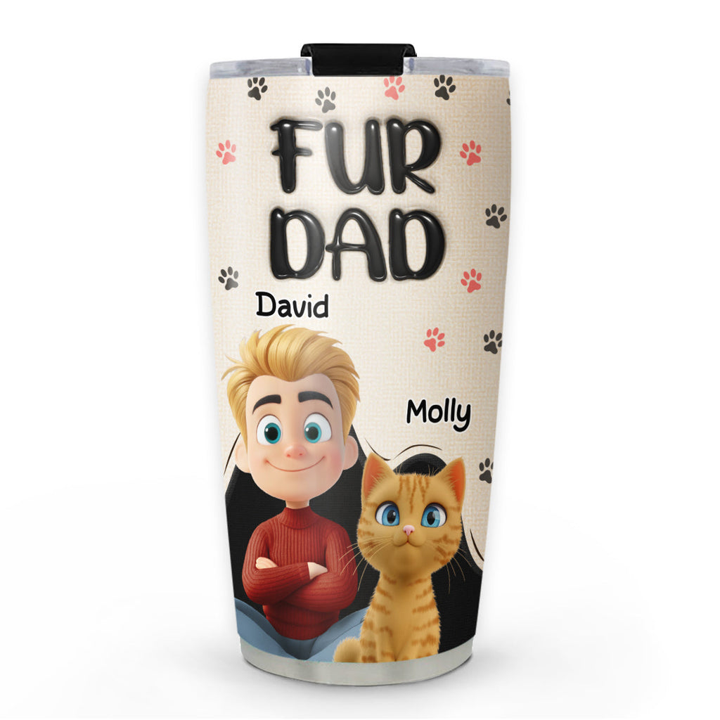 Custom Christmas Birthday Gifts For Pet Dad, Pet Lovers • Dad Love Pet The Most - Personalized 3D Inflated Effect Tumbler