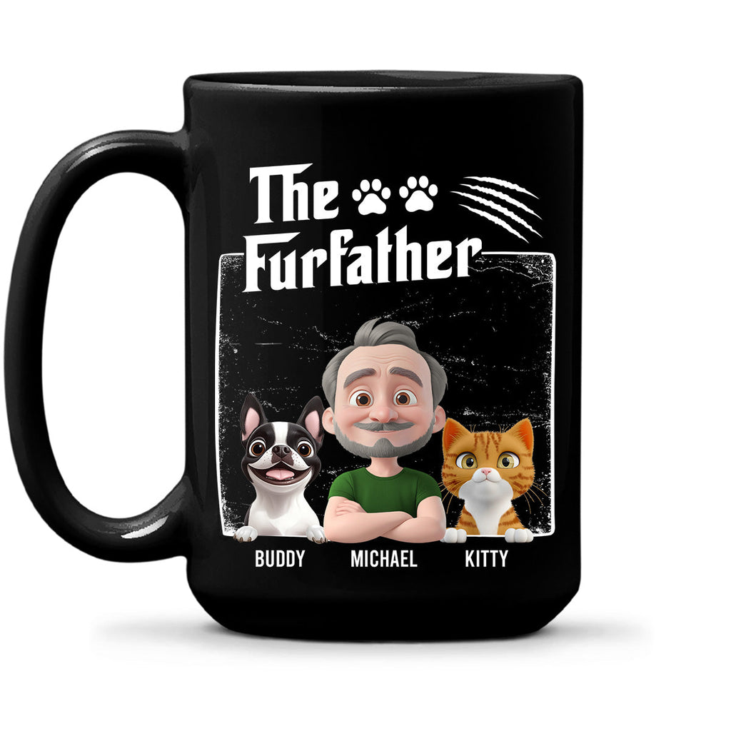Custom Christmas Birthday Gifts For Dog Dad, Dog Lovers • The Furfather Dark Ver - Personalized Coffee Mug