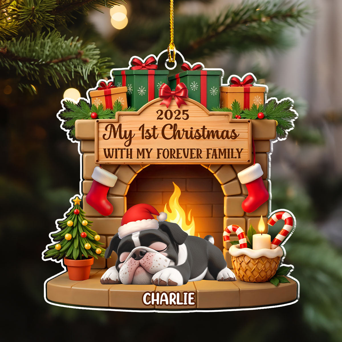 Custom Christmas Decor Home Birthday Gifts For Dog Lovers • My Forever Home - Personalized Acrylic Ornament