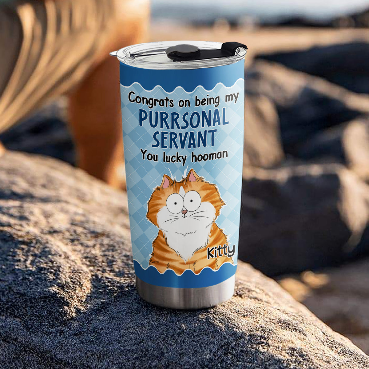 Custom Mother's day Birthday Gifts For Pet Mom, Pet Lovers • So Lucky Hooman - Personalized Tumbler