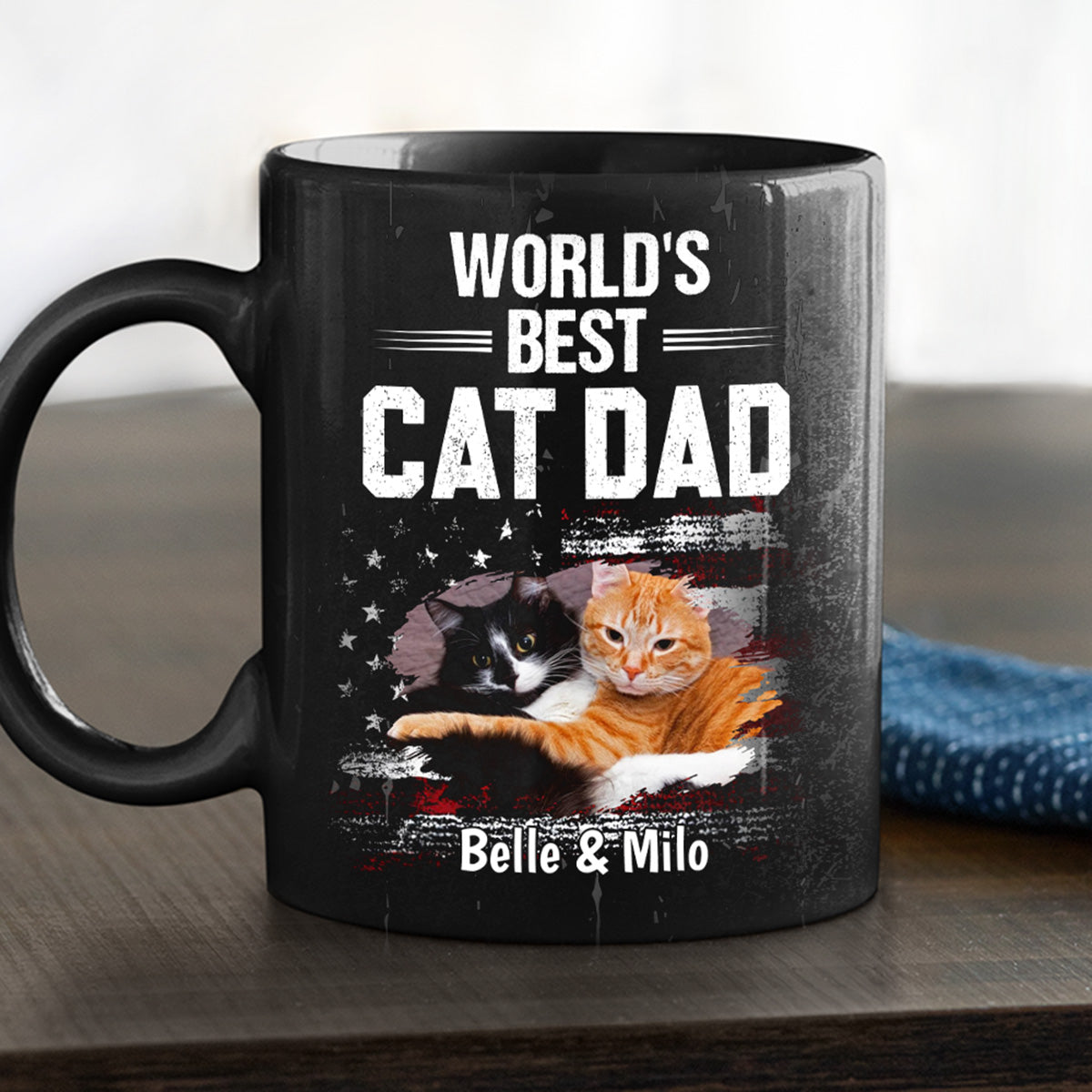 Custom Photo Mother's Father's day Birthday Gifts For Cat Lovers • World Best Cat Dad Photo - Personalized Coffee Mug