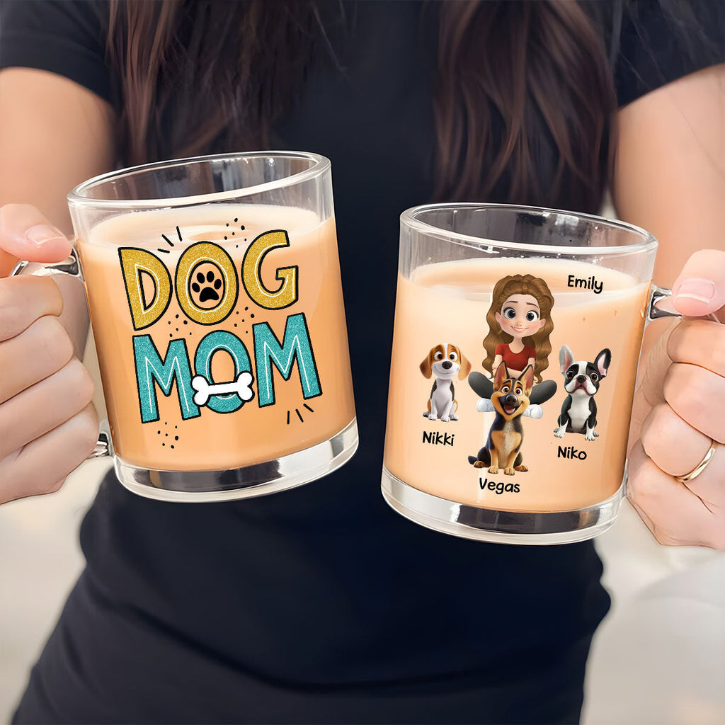 Custom Christmas Birthday Gifts For Dog Mom, Dog Lovers • The Dog Mom - Personalized Glass Mug